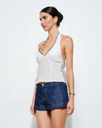 Elara Ruffle Trim Halter Top