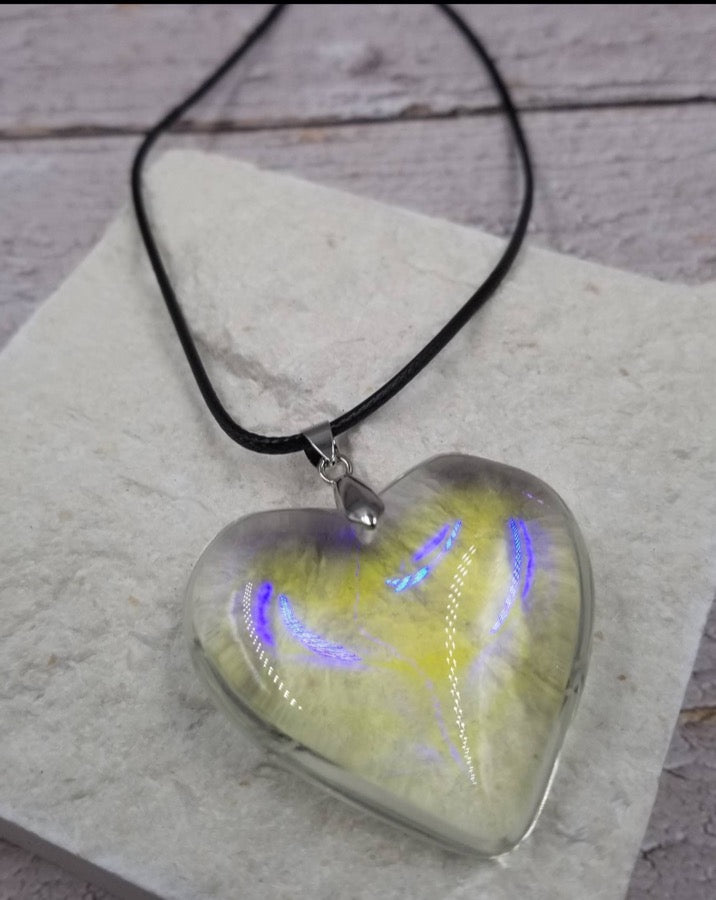 Clear Glass Heart Valentine Necklace