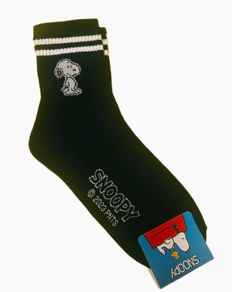 Black Snoopy Athletic Ankle Socks