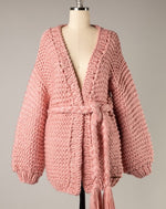 Blush Braided Belt Cardigan