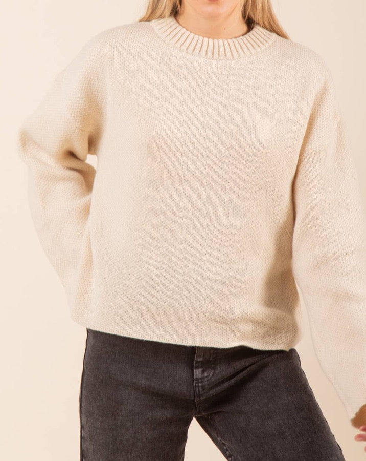 Vanilla Oversized Sweater Top
