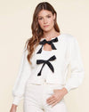 Coco White Bow Cardigan