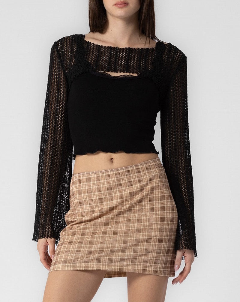 Black Super Cropped Shrug Sweater