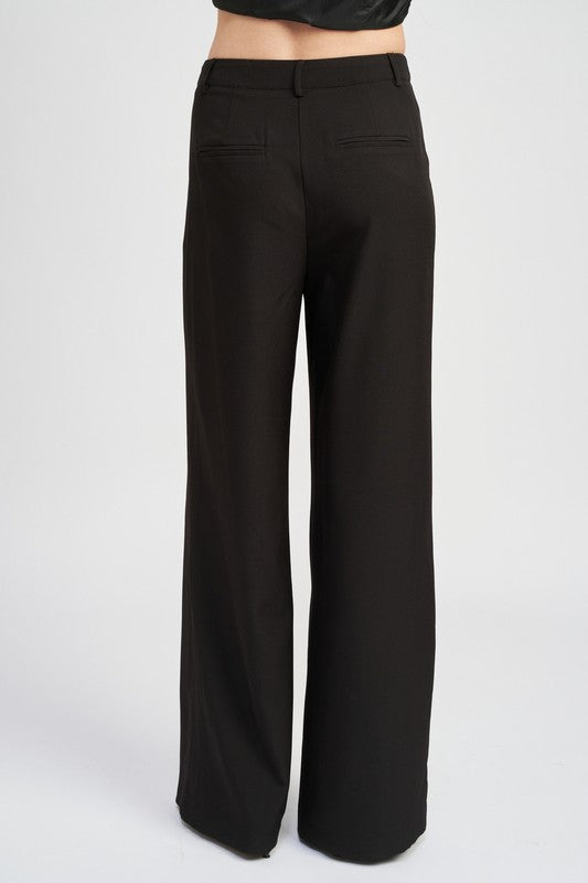 Black J.C. Pleat Pant