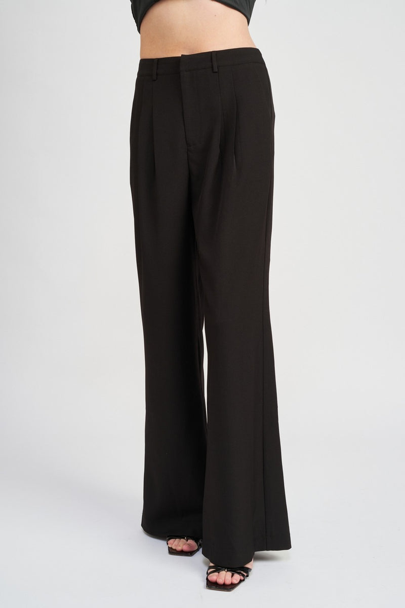 Black J.C. Pleat Pant