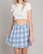 Blue Plaid Wrap Skirt