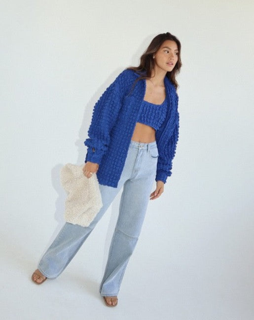 Cobalt Bubble Shirt Jacket