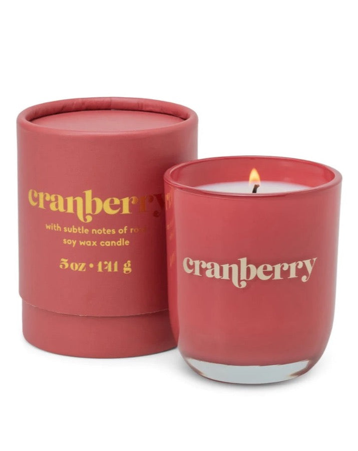 PETITE CANDLE 5 OZ BRICK RED OPAQUE GLASS - CRANBERRY