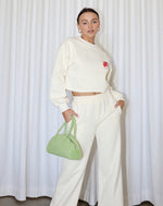 Cream Wide Leg Sweatpants