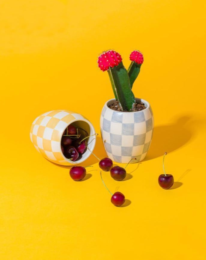 Yellow Checkmate Candle - Golden Amber