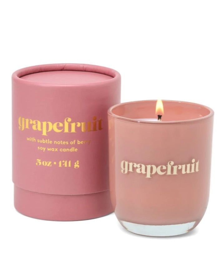 PETITE CANDLE 5 OZ RUBY RED OPAQUE GLASS - GRAPEFRUIT