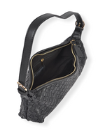black braided baguette shoulder bag long beach and then lb