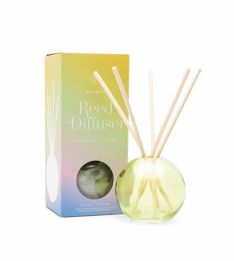 REALM 4 FL OZ GREEN BUBBLE REED DIFFUSER GLASS - BAMBOO: GREEN TEA & MELON