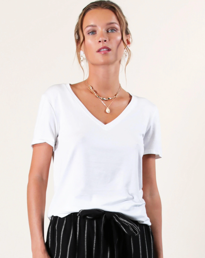 White Mona Vneck