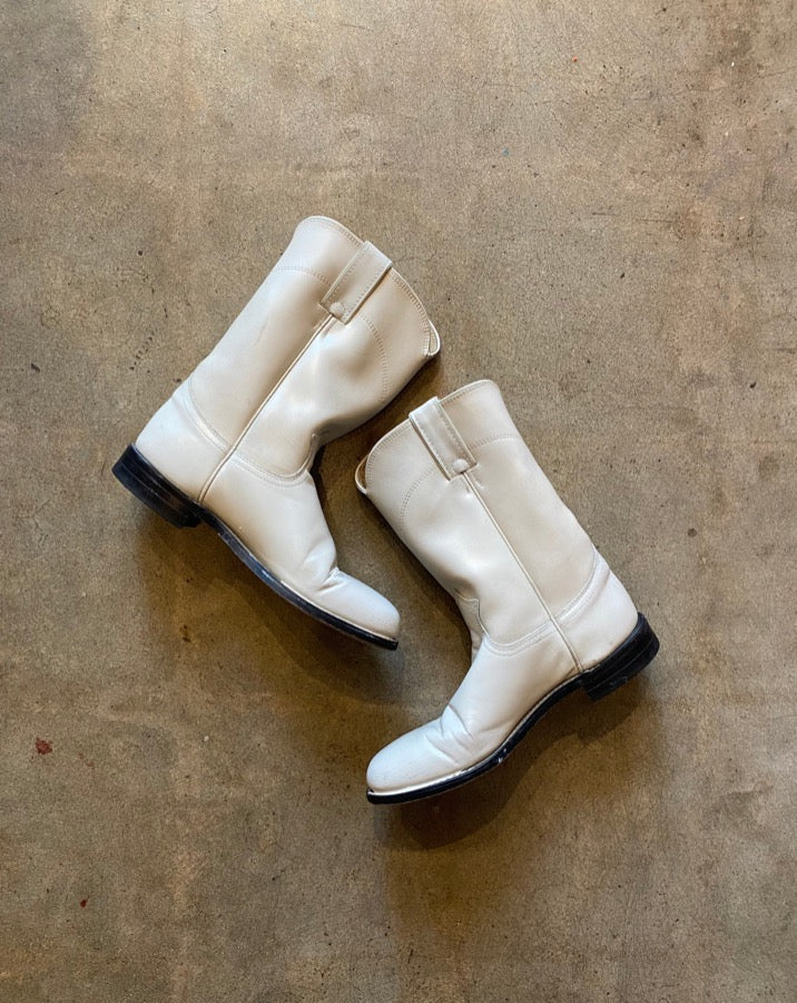 Vintage White Western Boots