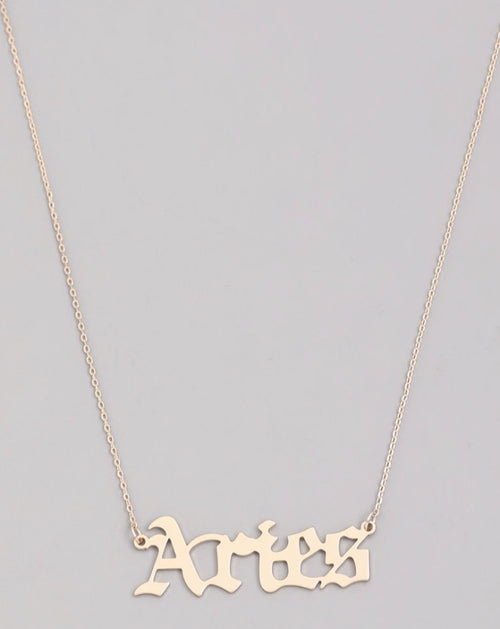 Old English Zodiac Necklace