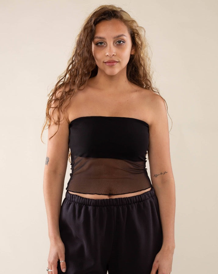 Black Muholland Mesh Bandeau