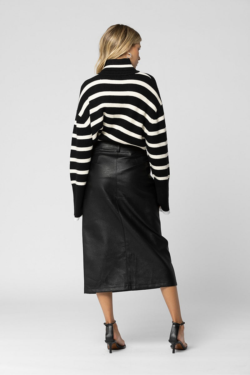 Faux Leather Midi Skirt