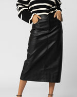 Faux Leather Midi Skirt