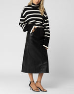 Faux Leather Midi Skirt