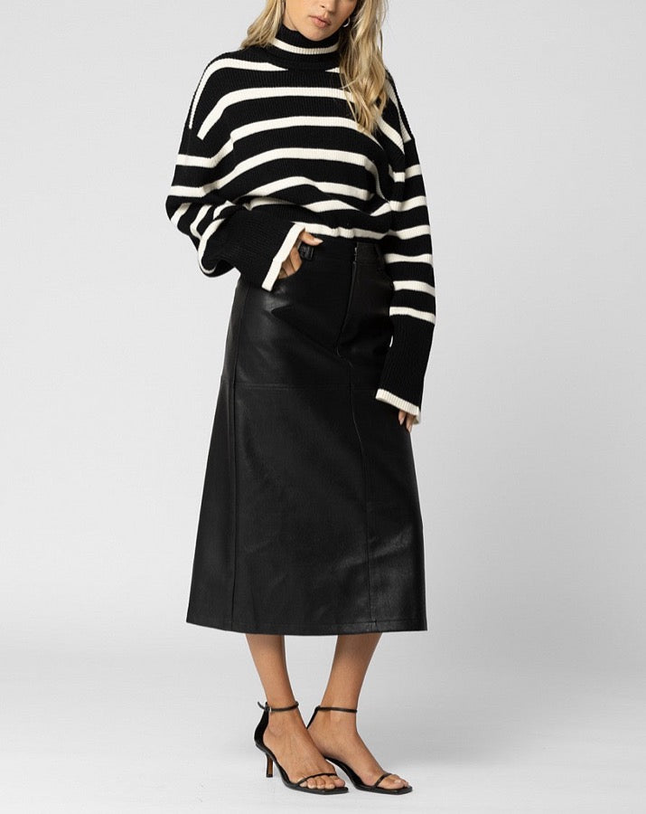 Faux Leather Midi Skirt