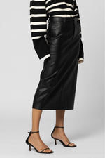 Faux Leather Midi Skirt