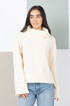 Cream Turtleneck Cozy Sweater Top