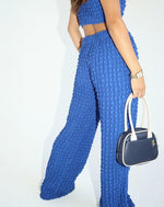 Cobalt Bubble Wide Leg Pants