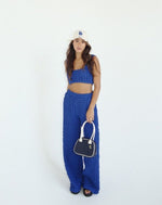 Cobalt Bubble Wide Leg Pants