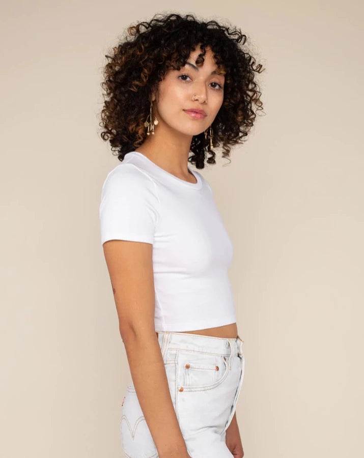 Cotton spandex crop top sales