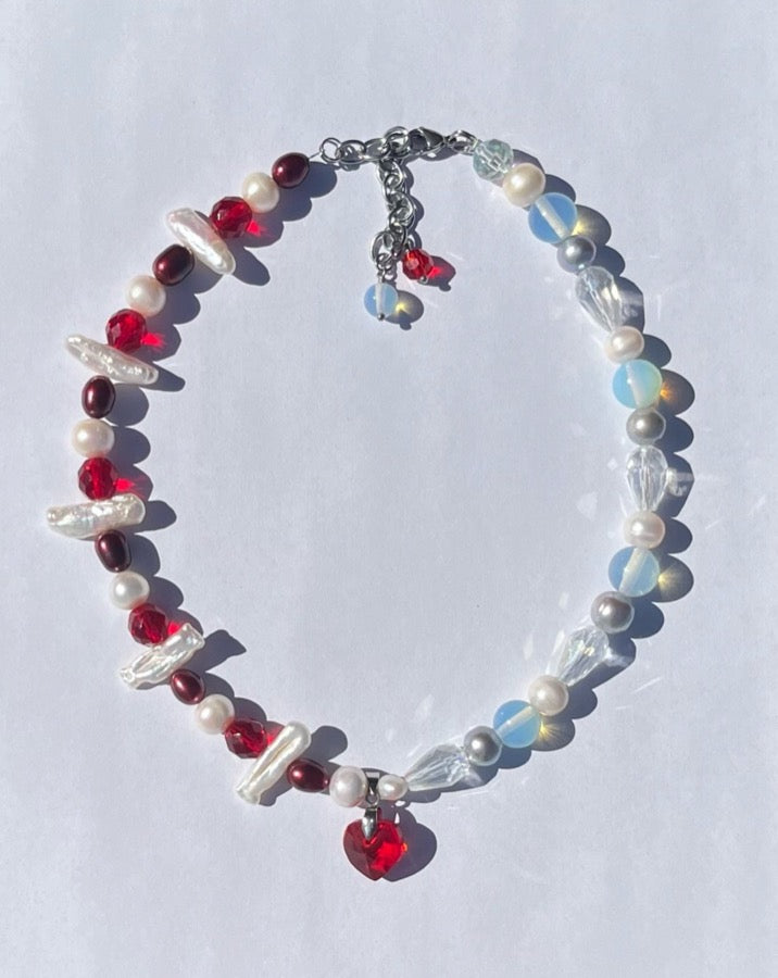 Swarvoski Red Heart Necklace