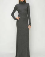 Charcoal Turtleneck Maxi Dress