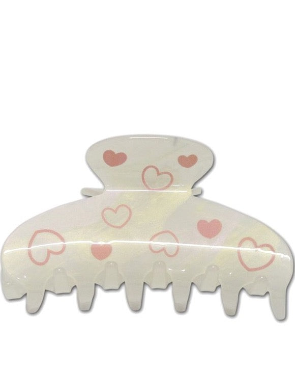 Shimmery Heart Claw Clip
