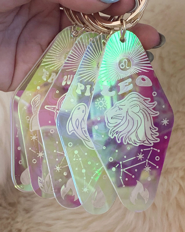 Holographic Zodiac Keychain