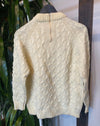 Vintage Cable Knit Sweater with 3/4 Zipper