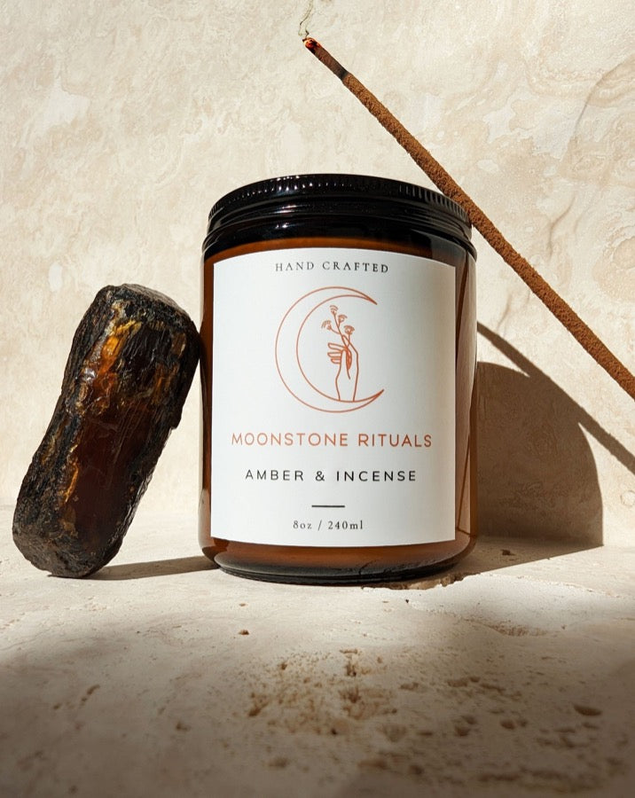 Moonstone Rituals - Amber & Incense Candle