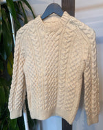 Vintage Cream Braided Cable Knit Sweater