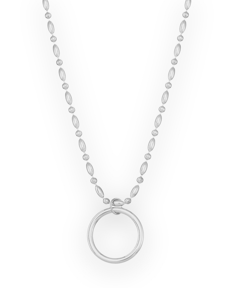 Silver Hoop Pendant Necklace