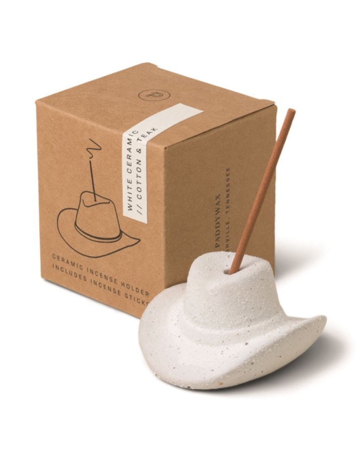 White Cowboy Hat Incense Holder