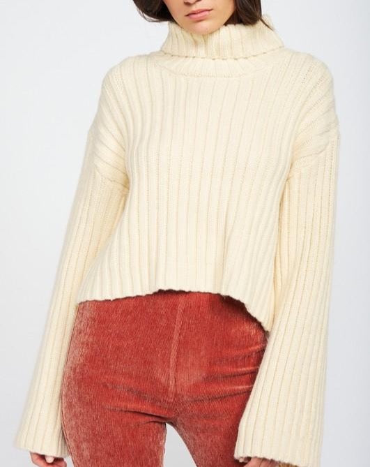 Cropped Turtleneck Sweater