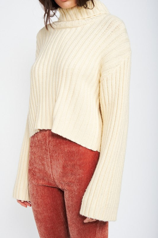 Cropped Turtleneck Sweater