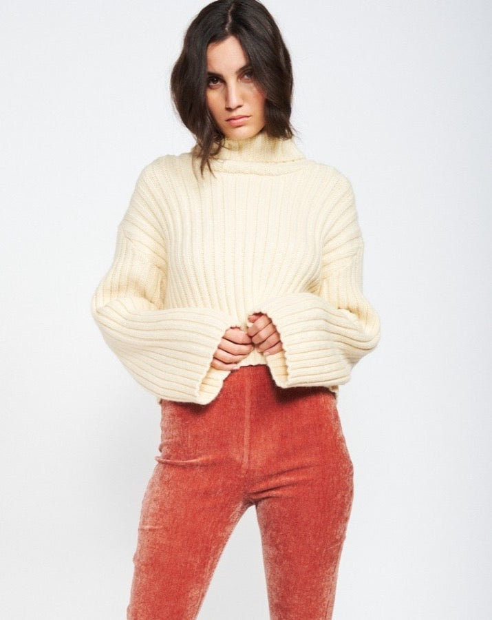 Cropped Turtleneck Sweater