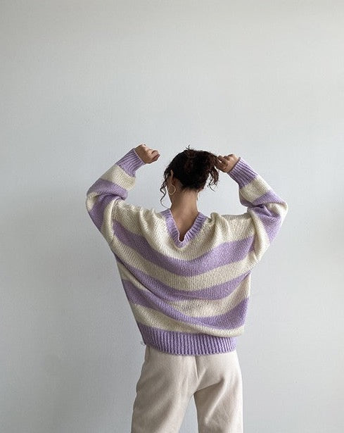 Lavender Striped Sweater