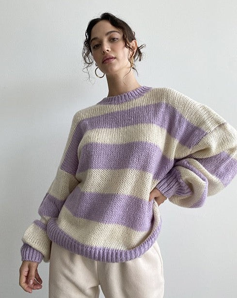 Lavender Striped Sweater