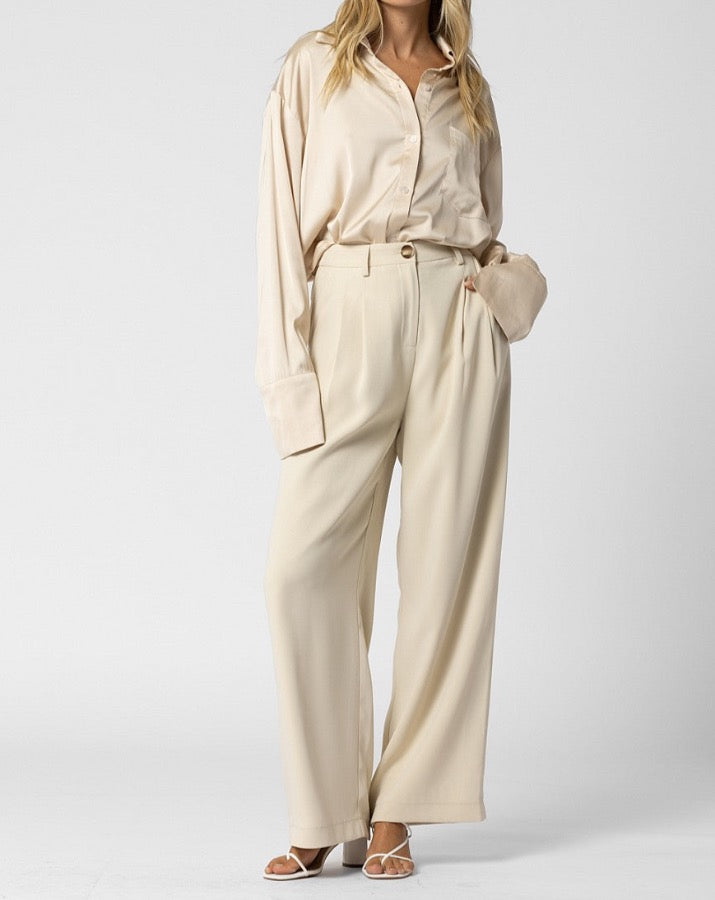 Vanilla Pleated Trousers