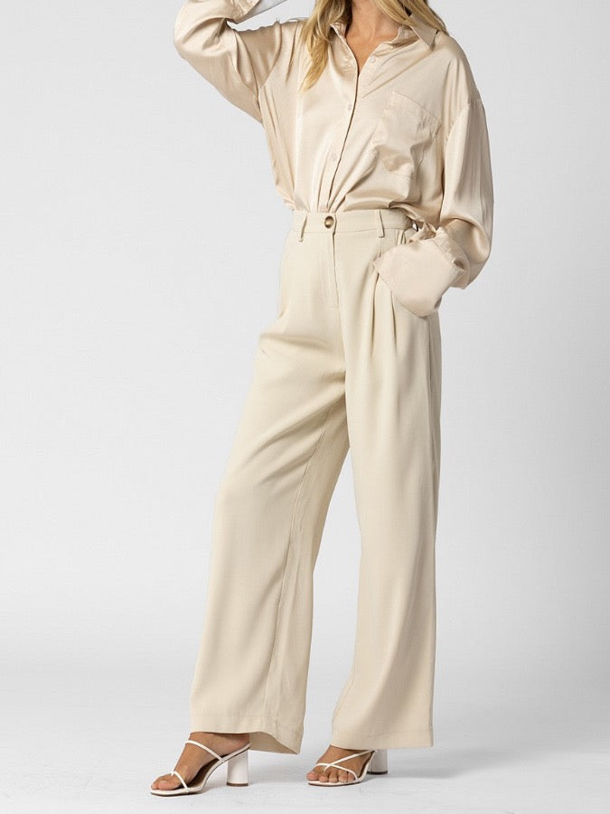 Vanilla Pleated Trousers