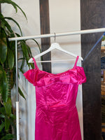 Vintage Hot Pink Satin Dress