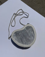 White Sparkle Heart Bag