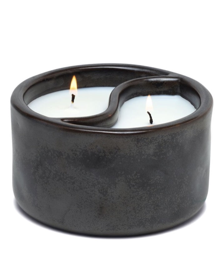 YIN & YANG 11 OZ BLACK MATTE CERAMIC - PALO SANTO & CADE